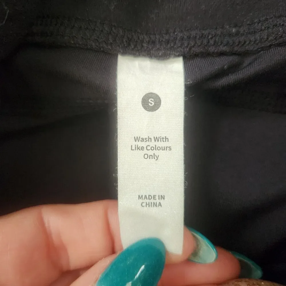 Unbranded Black Tummy Control Ankle Length Leggings with Pockets Size Small‎
